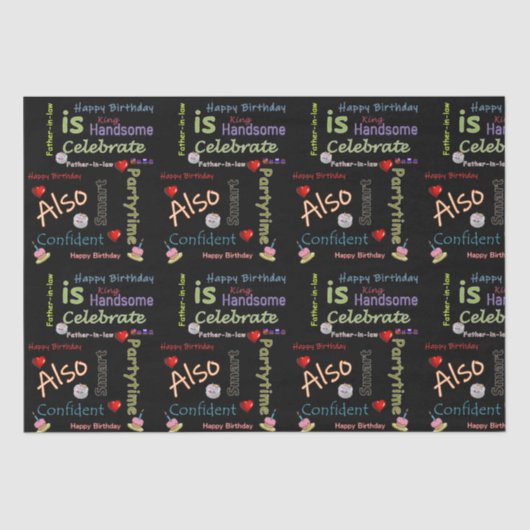 Happy Birthday Tissue Paper Father in Law Tissuepapier (Voorkant)