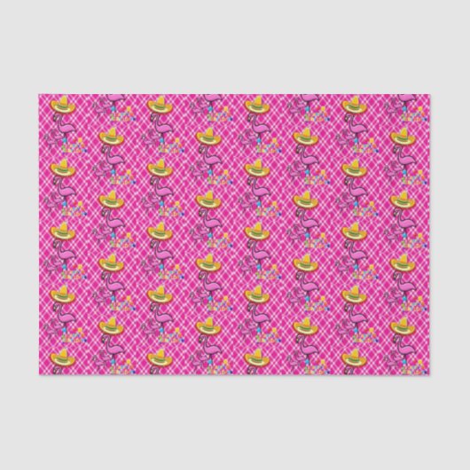 Happy Birthday Tissue Paper Flamingo Tissuepapier (Voorkant)