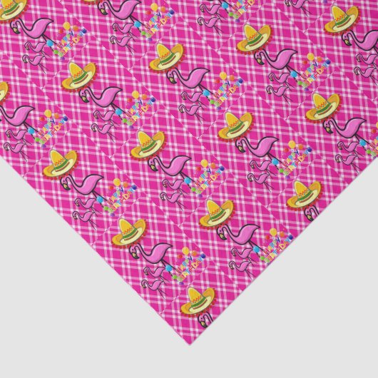 Happy Birthday Tissue Paper Flamingo Tissuepapier (Detail)