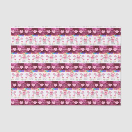 Happy Birthday Tissue Paper Flamingo Tissuepapier (Voorkant)