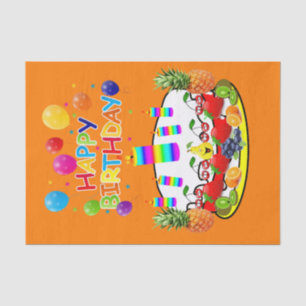 Happy Birthday Tissue Paper Fruit Cake Tissuepapier