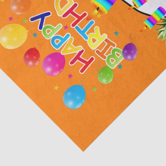 Happy Birthday Tissue Paper Fruit Cake Tissuepapier (Detail)