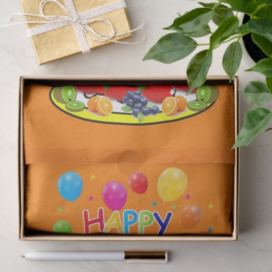 Happy Birthday Tissue Paper Fruit Cake Tissuepapier (Geschenk)