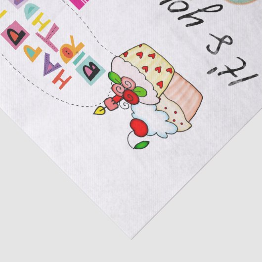 Happy Birthday Tissue Paper FUN Cupcake Tissuepapier (Detail)