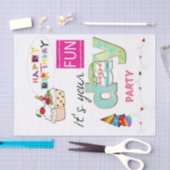 Happy Birthday Tissue Paper FUN Cupcake Tissuepapier (Craft)