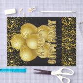Happy Birthday Tissue Paper Gold Balloons Tissuepapier (Craft)