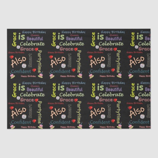 Happy Birthday Tissue Paper Grace Tissuepapier (Voorkant)