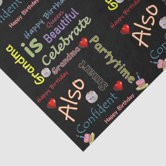 Happy Birthday Tissue Paper Grandma Tissuepapier (Detail)