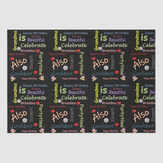 Happy Birthday Tissue Paper Grandma Tissuepapier (Voorkant)
