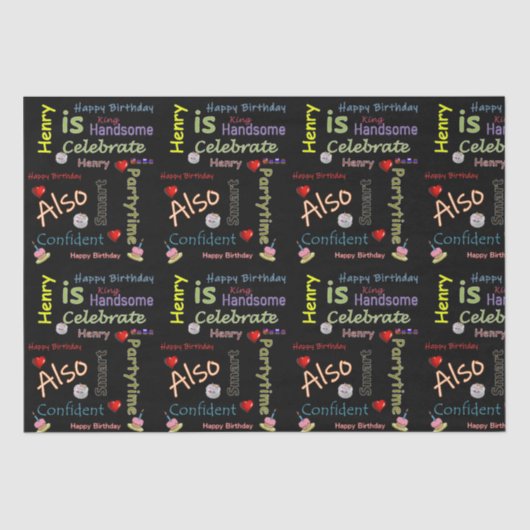Happy Birthday Tissue Paper Henry Tissuepapier (Voorkant)