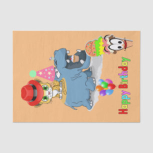 Happy Birthday Tissue Paper Hippopotamus Tissuepapier