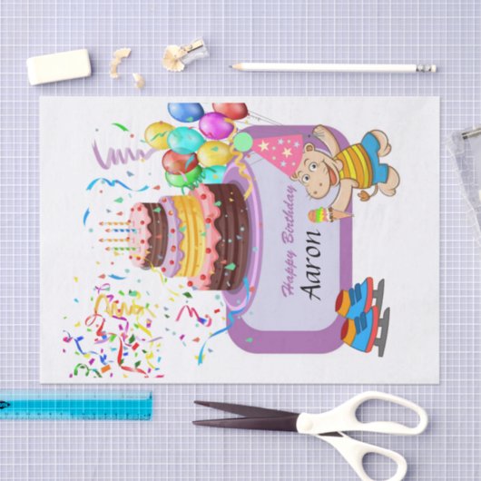 Happy Birthday Tissue Paper Hippopotamus Tissuepapier (Craft)