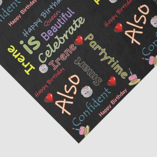 Happy Birthday Tissue Paper Irene Tissuepapier (Detail)