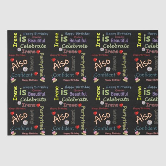 Happy Birthday Tissue Paper Irene Tissuepapier (Voorkant)