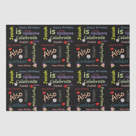 Happy Birthday Tissue Paper Josiah Tissuepapier (Voorkant)