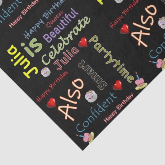 Happy Birthday Tissue Paper Julia Tissuepapier (Detail)