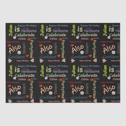 Happy Birthday Tissue Paper Julian Tissuepapier (Voorkant)