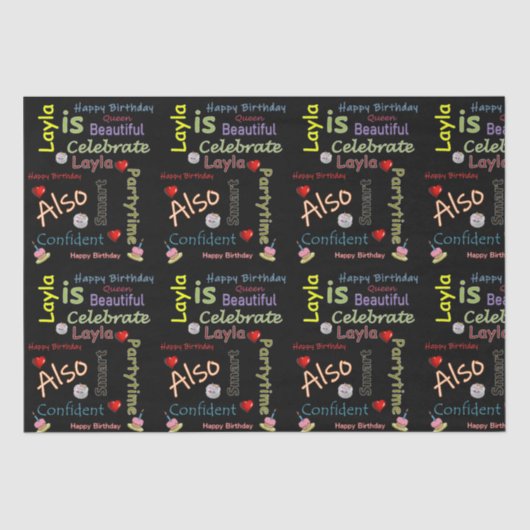 Happy Birthday Tissue Paper Layla Tissuepapier (Voorkant)