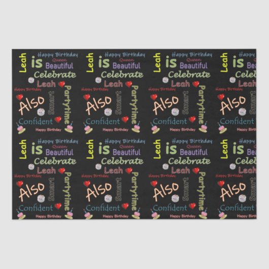 Happy Birthday Tissue Paper Leah Tissuepapier (Voorkant)