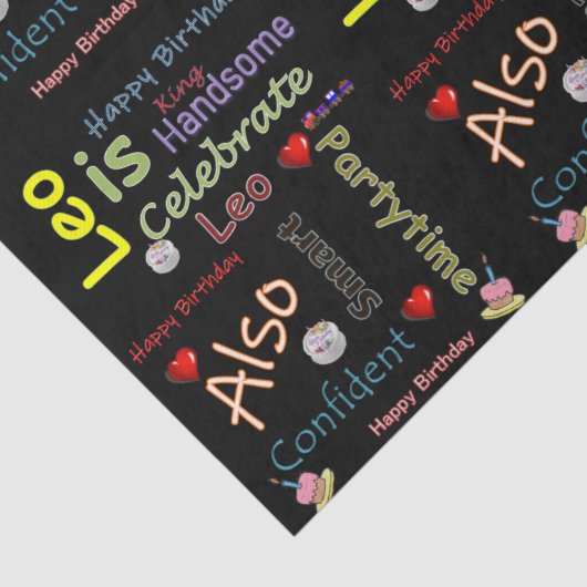 Happy Birthday Tissue Paper Leo Tissuepapier (Detail)