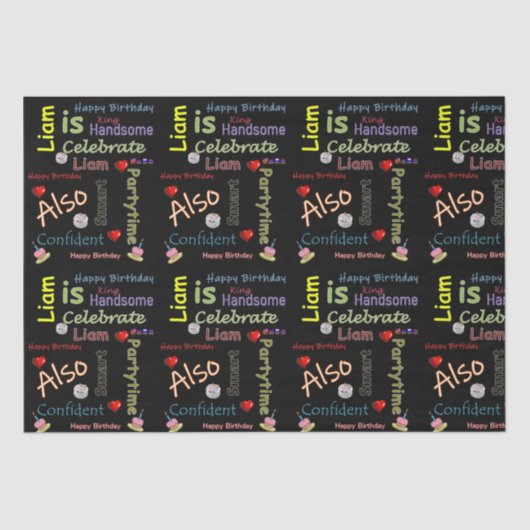 Happy Birthday Tissue Paper Liam Tissuepapier (Voorkant)