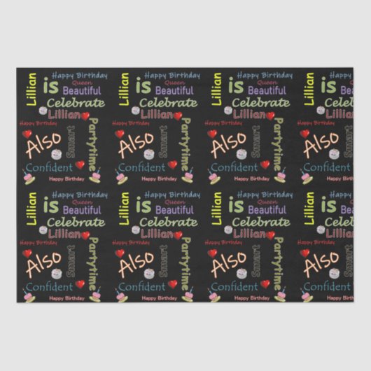 Happy Birthday Tissue Paper Lillian Tissuepapier (Voorkant)