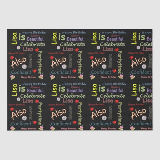 Happy Birthday Tissue Paper Lisa Tissuepapier (Voorkant)