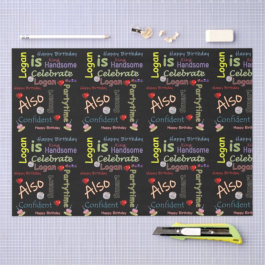 Happy Birthday Tissue Paper Logan Tissuepapier (Craft)