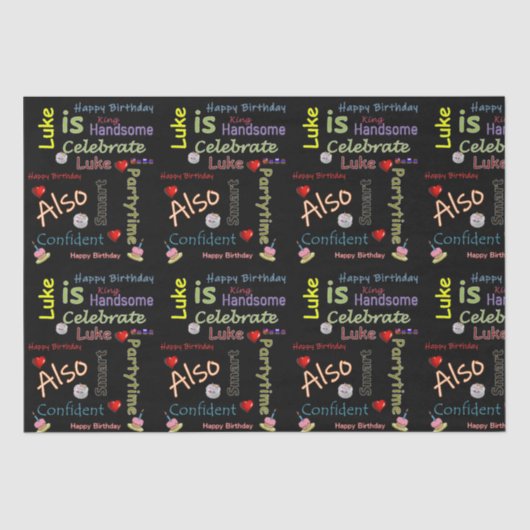 Happy Birthday Tissue Paper Luke Tissuepapier (Voorkant)