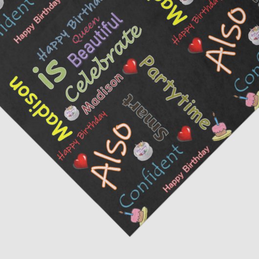 Happy Birthday Tissue Paper Madison Tissuepapier (Detail)