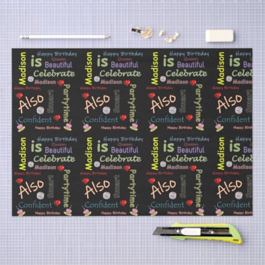 Happy Birthday Tissue Paper Madison Tissuepapier (Craft)