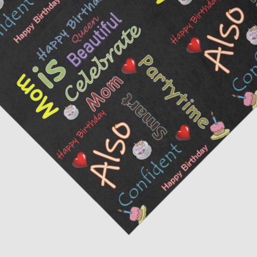 Happy Birthday Tissue Paper mama Tissuepapier (Detail)