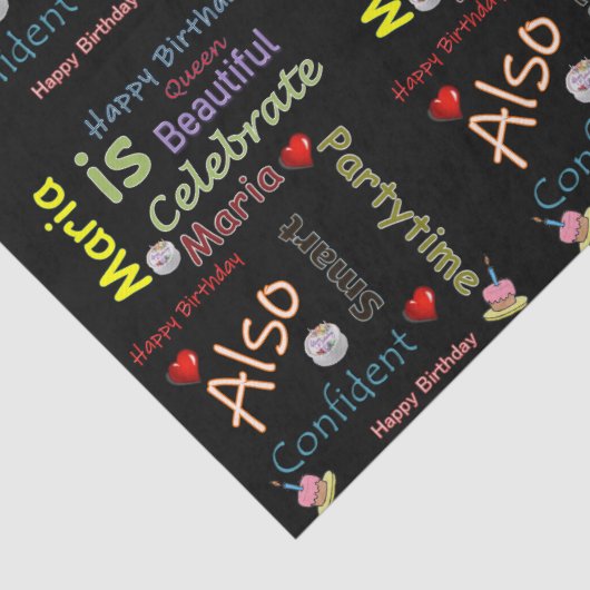 Happy Birthday Tissue Paper Maria Tissuepapier (Detail)