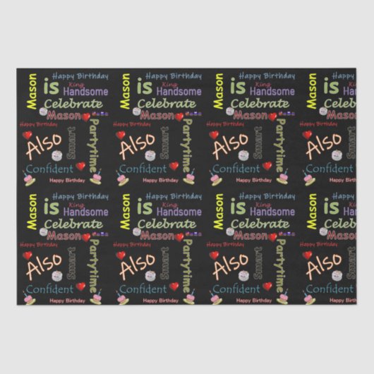 Happy Birthday Tissue Paper Mason Tissuepapier (Voorkant)