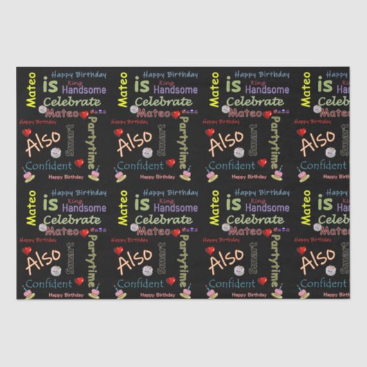 Happy Birthday Tissue Paper Mateo Tissuepapier (Voorkant)