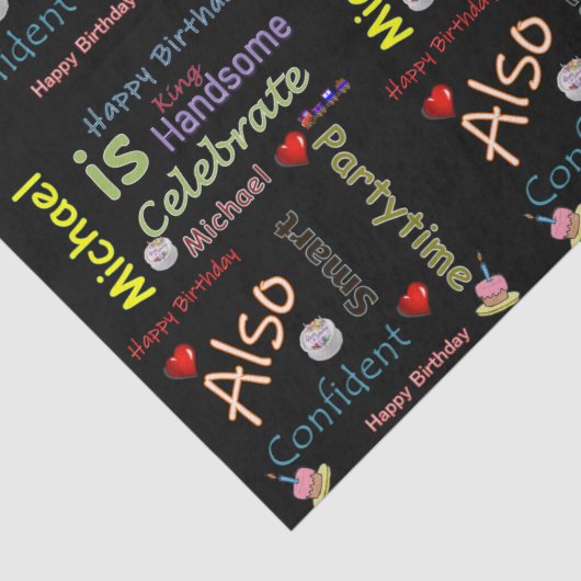 Happy Birthday Tissue Paper Michael Tissuepapier (Detail)