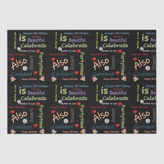 Happy Birthday Tissue Paper Moeder in Law Tissuepapier (Voorkant)