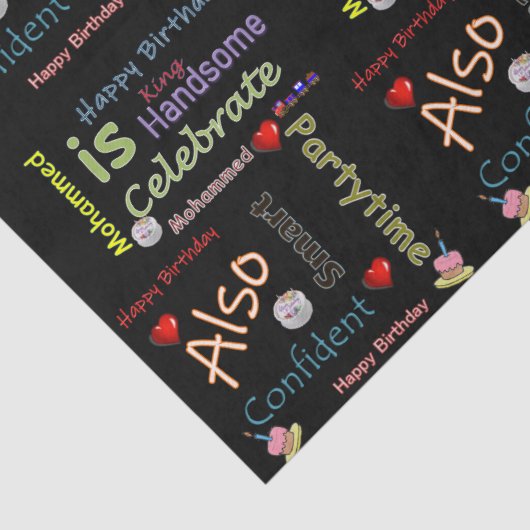 Happy Birthday Tissue Paper Mohammed Tissuepapier (Detail)