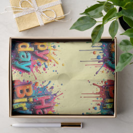 Happy Birthday Tissue Paper – Multicolor Typograph Tissuepapier