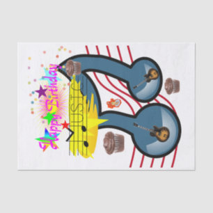 Happy Birthday Tissue Paper Music Guitar Tissuepapier