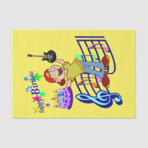 Happy Birthday Tissue Paper Music Guitar Tissuepapier