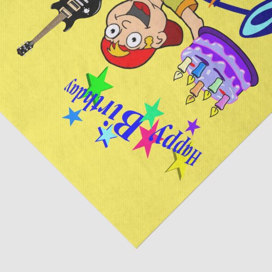 Happy Birthday Tissue Paper Music Guitar Tissuepapier (Detail)