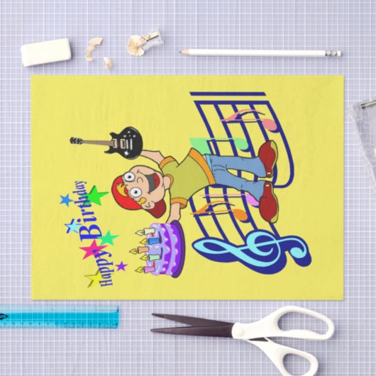 Happy Birthday Tissue Paper Music Guitar Tissuepapier (Craft)
