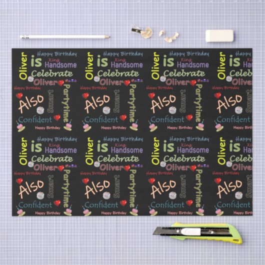 Happy Birthday Tissue Paper Oliver Tissuepapier (Craft)