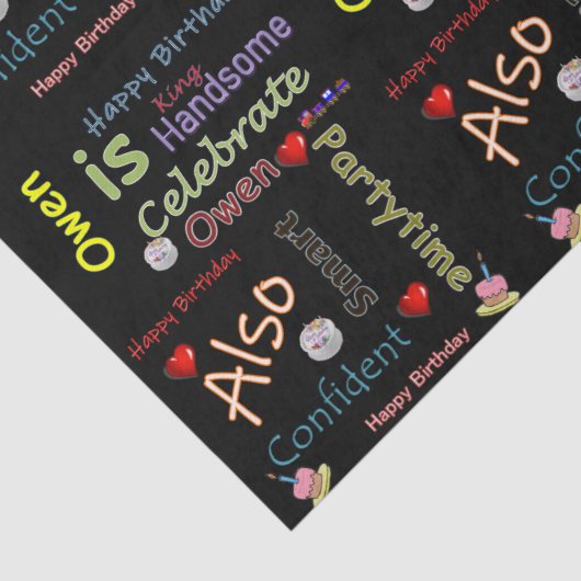 Happy Birthday Tissue Paper Owen Tissuepapier (Detail)