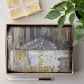 Happy Birthday Tissue Paper Paris Frankrijk Tissuepapier (Geschenk)