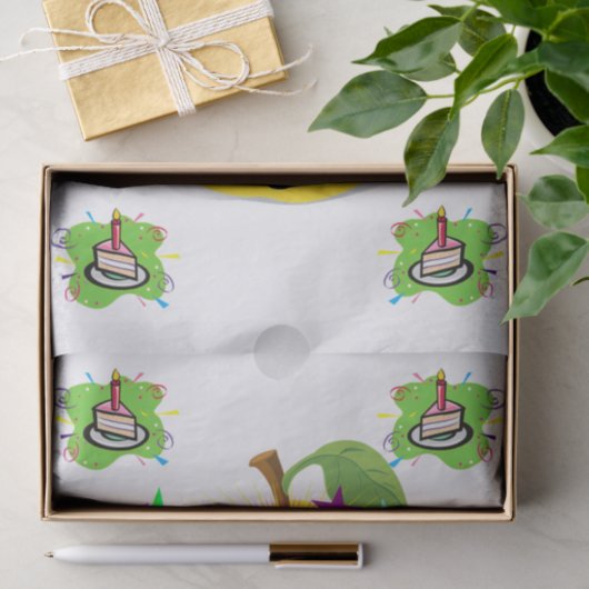 Happy Birthday Tissue Paper Pear Cupcake Tissuepapier (Geschenk)