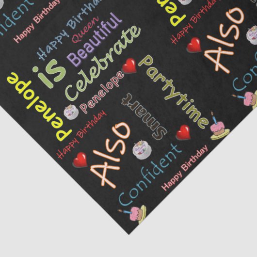 Happy Birthday Tissue Paper Penelope Tissuepapier (Detail)