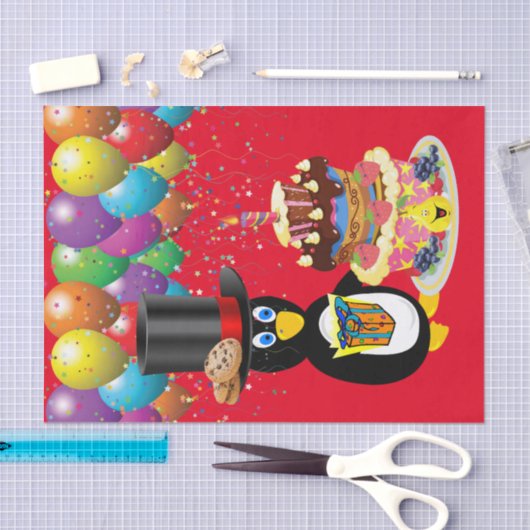 Happy Birthday Tissue Paper Penguin Tissuepapier (Craft)