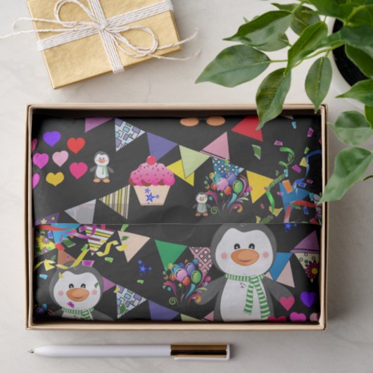 Happy Birthday Tissue Paper Penguin Tissuepapier (Geschenk)